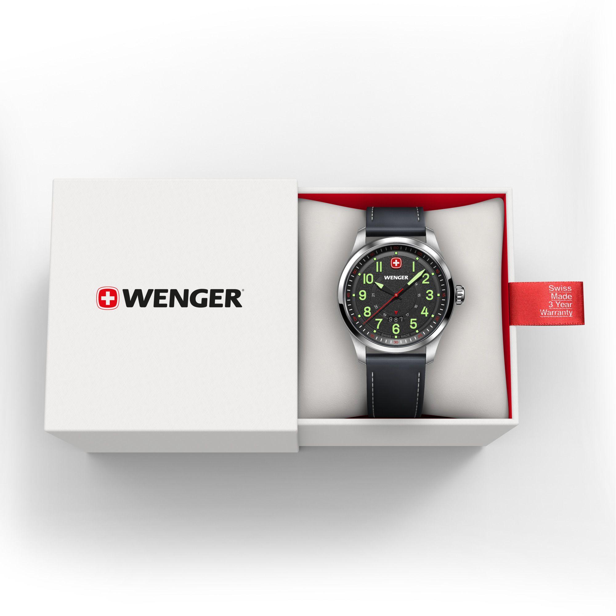 Reloj Terragraph 43 mm correa cuero negro Wenger-2
