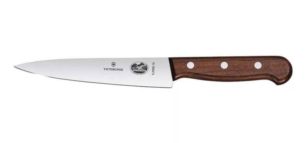 CUCHILLO DE COCINA PEQUEÑO DE MADERA COLOR CAFÉ. HOJA 15 CM. VICTORINOX -0