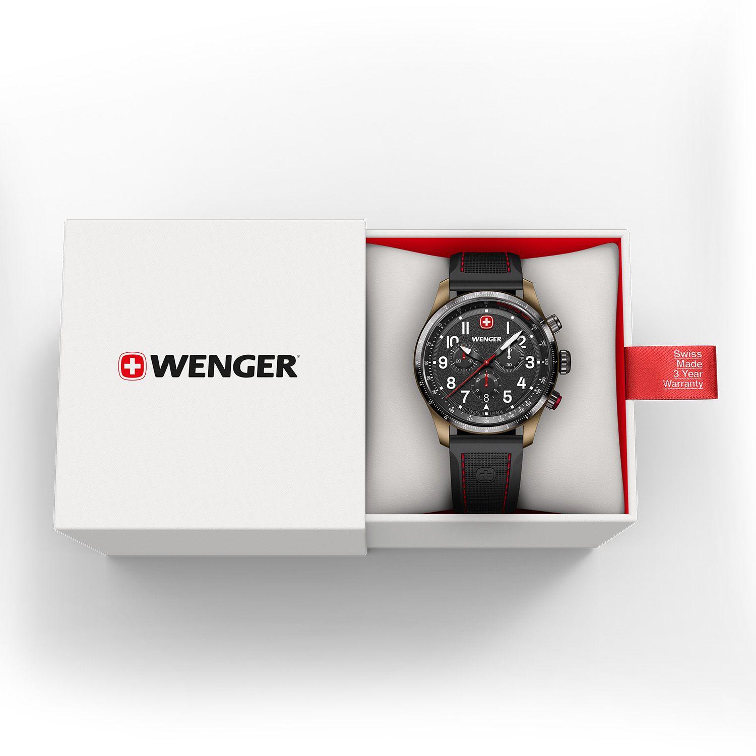 Terragraph Chrono negro/blanco correa de silicona Wenger-3