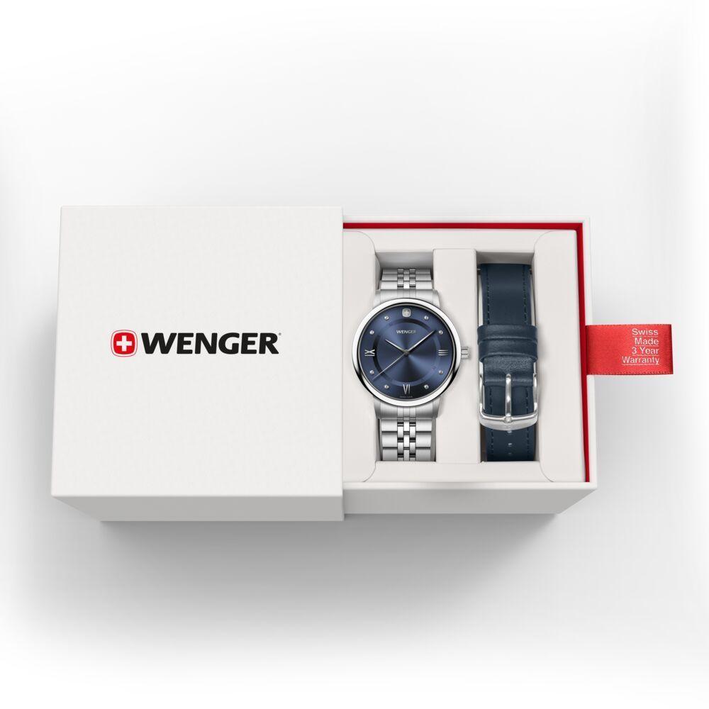 Reloj Urban Donnissima correa acero dial azul Wenger-3