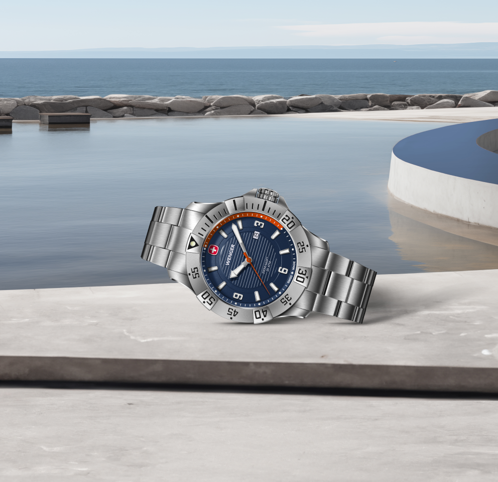 Reloj Seaforce correa acero inox, dial azul 43 mm Wenger-3