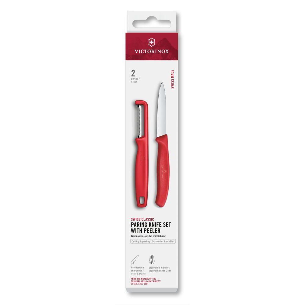 Cuchillos mondadores Swiss Classic con pelador I 2 piezas rojo Victorinox-0