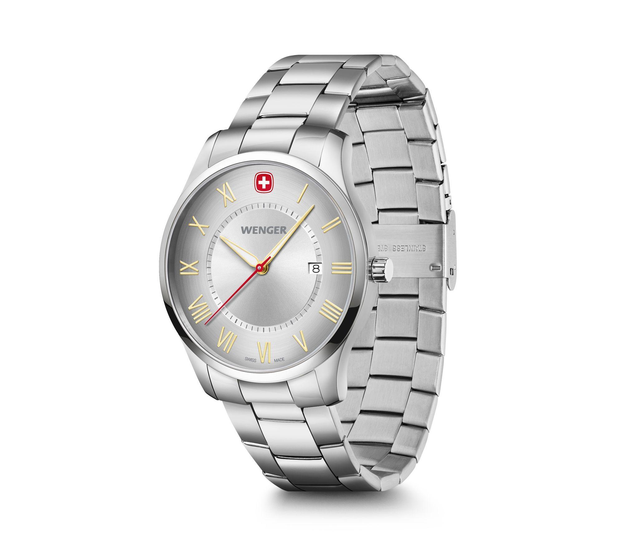 Reloj City Classic correa de acero plateado Wenger-2