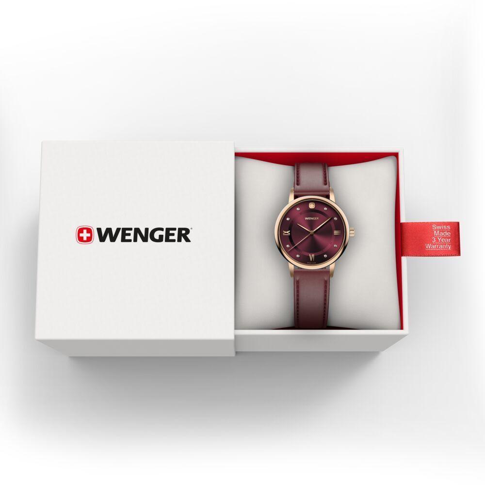 Reloj Urban Donnissima correa cuero rojo Wenger-2
