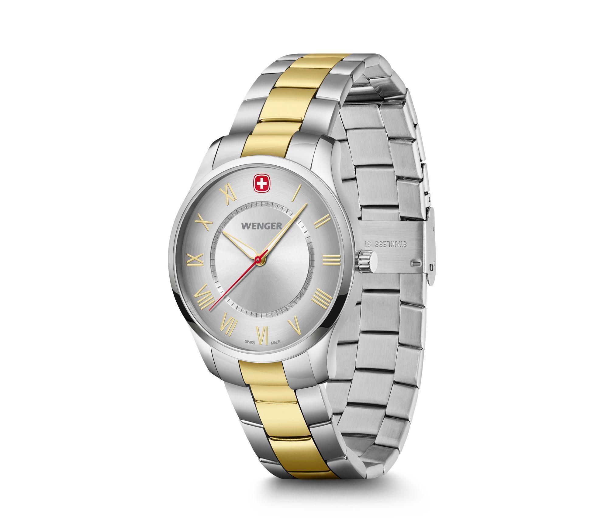 Reloj City Classic Correa acero dial plateado Wenger-3