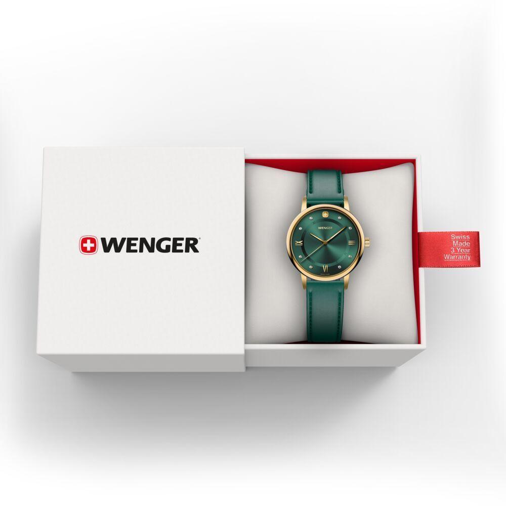 Reloj Urban Donnissima correa cuero verde Wenger-2