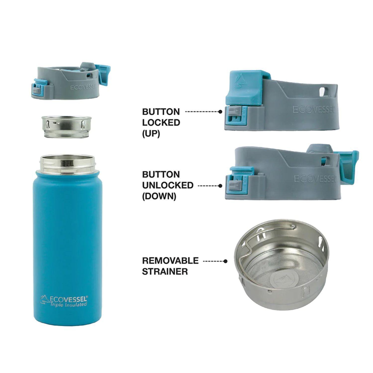 Botella inox de viaje 473 ml The Perk Azul.-1