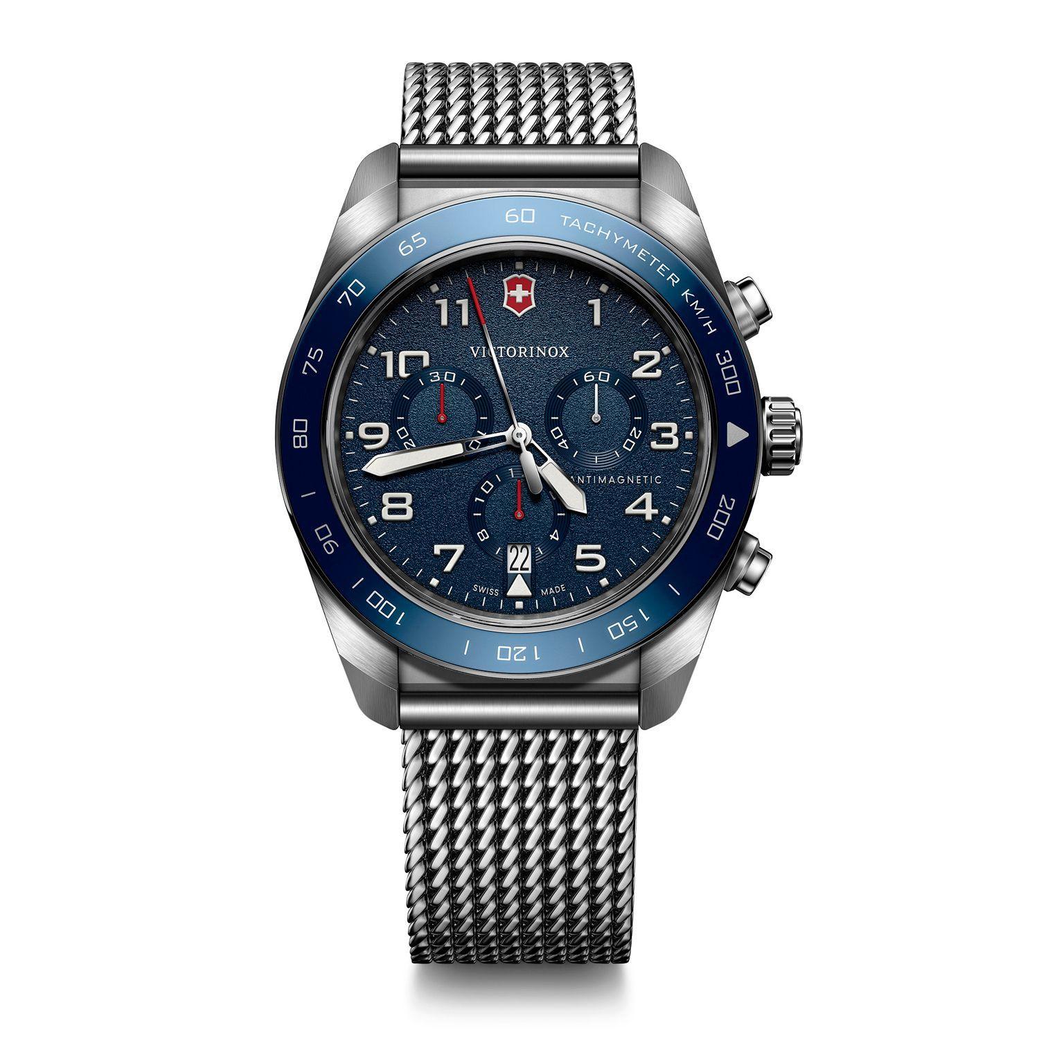 Reloj Swiss Army Chrono Azul Correa de Acero Victorinox-0