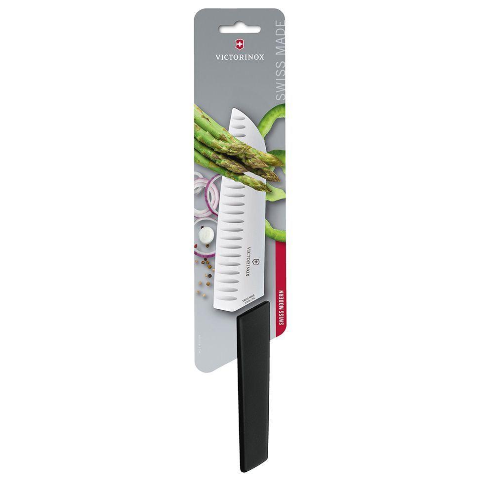 Cuchillo Santoku SwissModern negro 17cm Victorinox-0