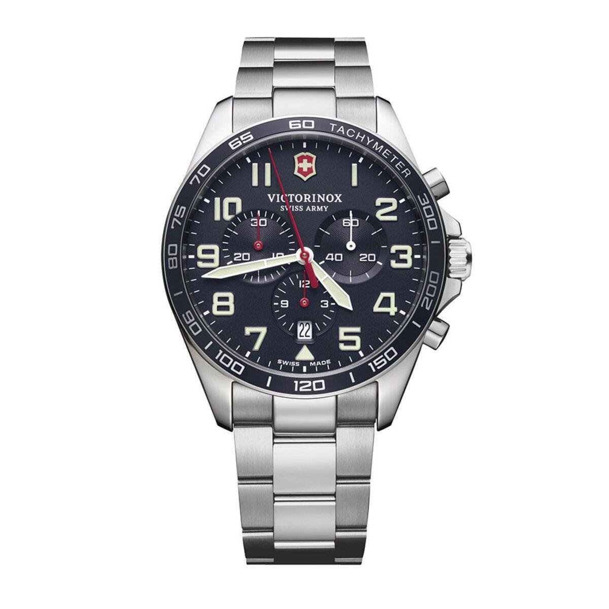 Reloj Fieldforce Chrono correa acero inoxidable dial azul Victorinox-0