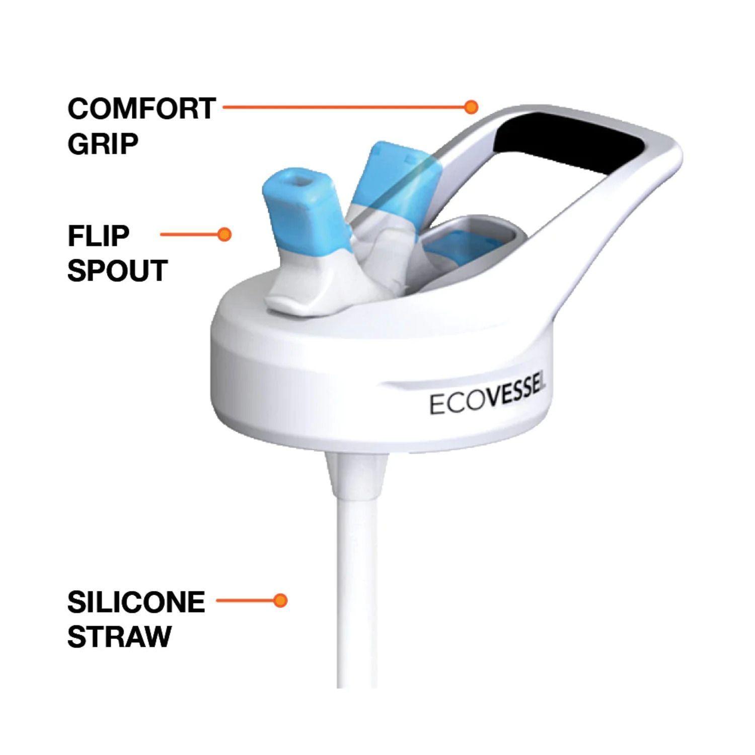 Botella deportiva bombilla 709 ml The Wave Azul.-1