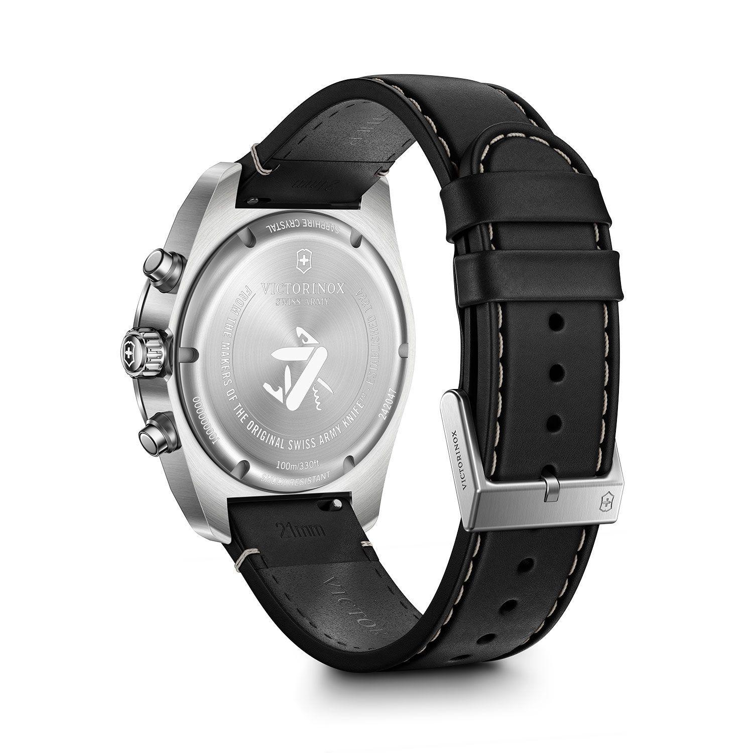Reloj Swiss Army Chrono Correa de Cuero Negra Victorinox-4
