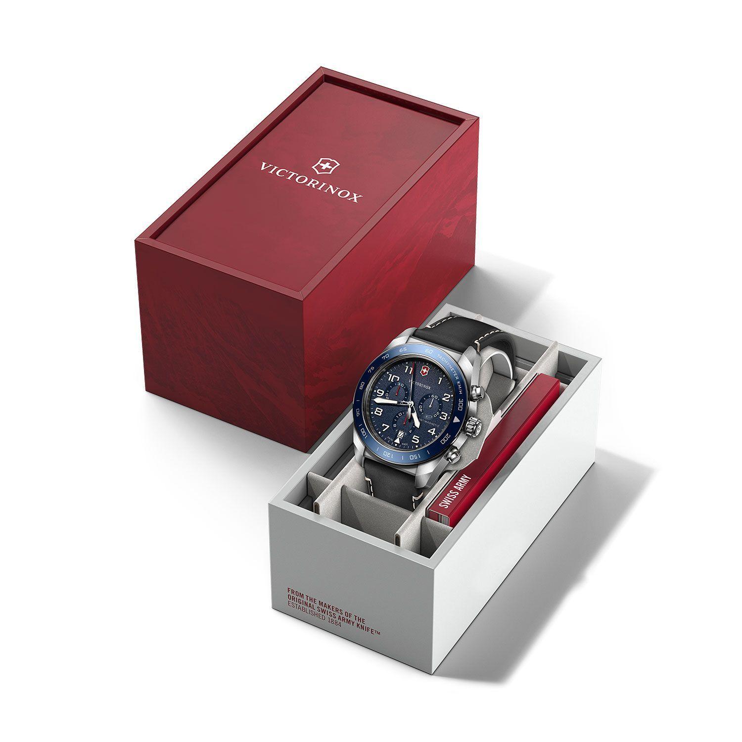 Reloj Swiss Army Chrono Correa de Cuero Negra Victorinox-5