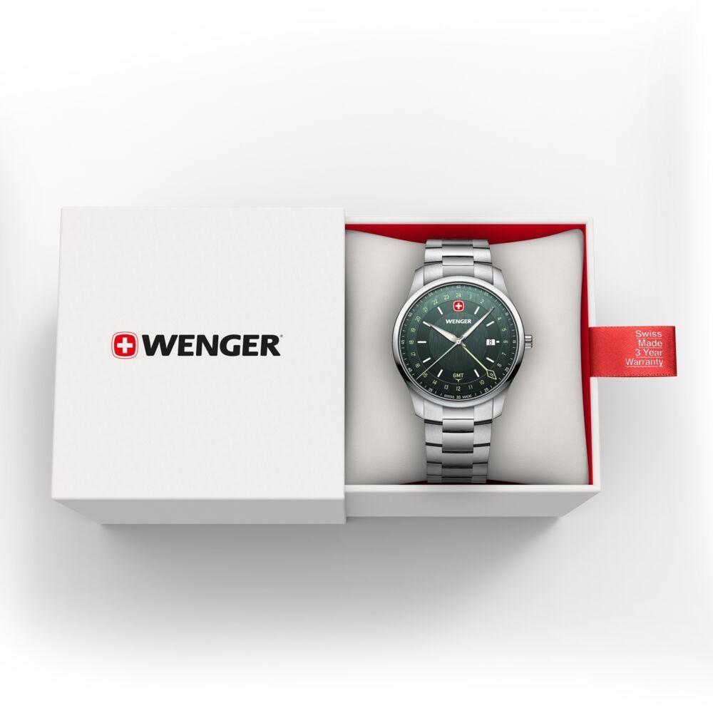 Reloj City GMT 42 correa acero Wenger-3