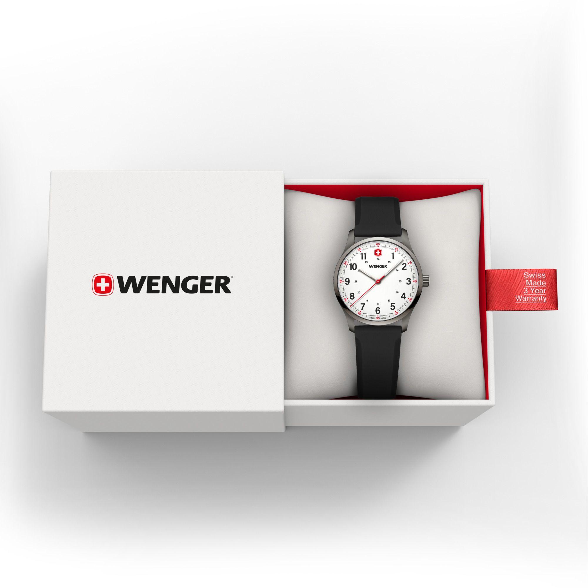 Reloj City Sport 34 mm correa silicona negro Wenger-2