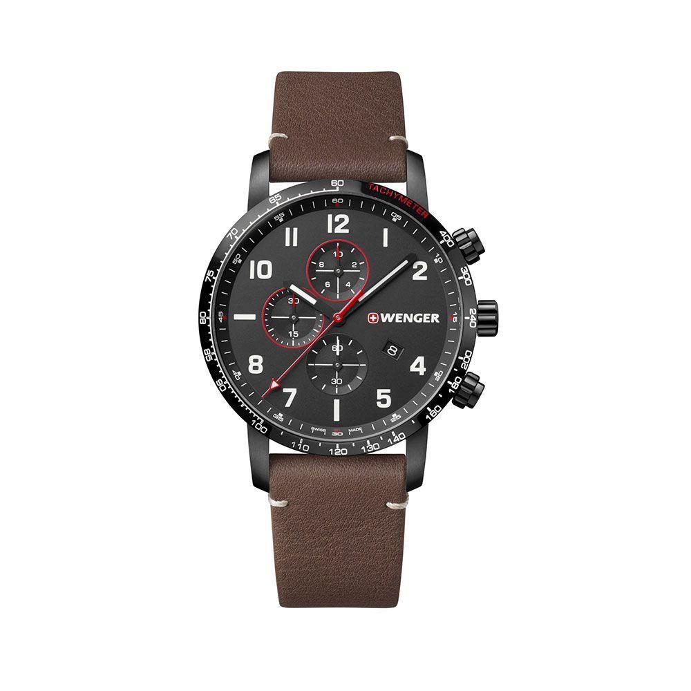 Reloj ATTITUDE CHRONO correa cuero, negro Wenger-0