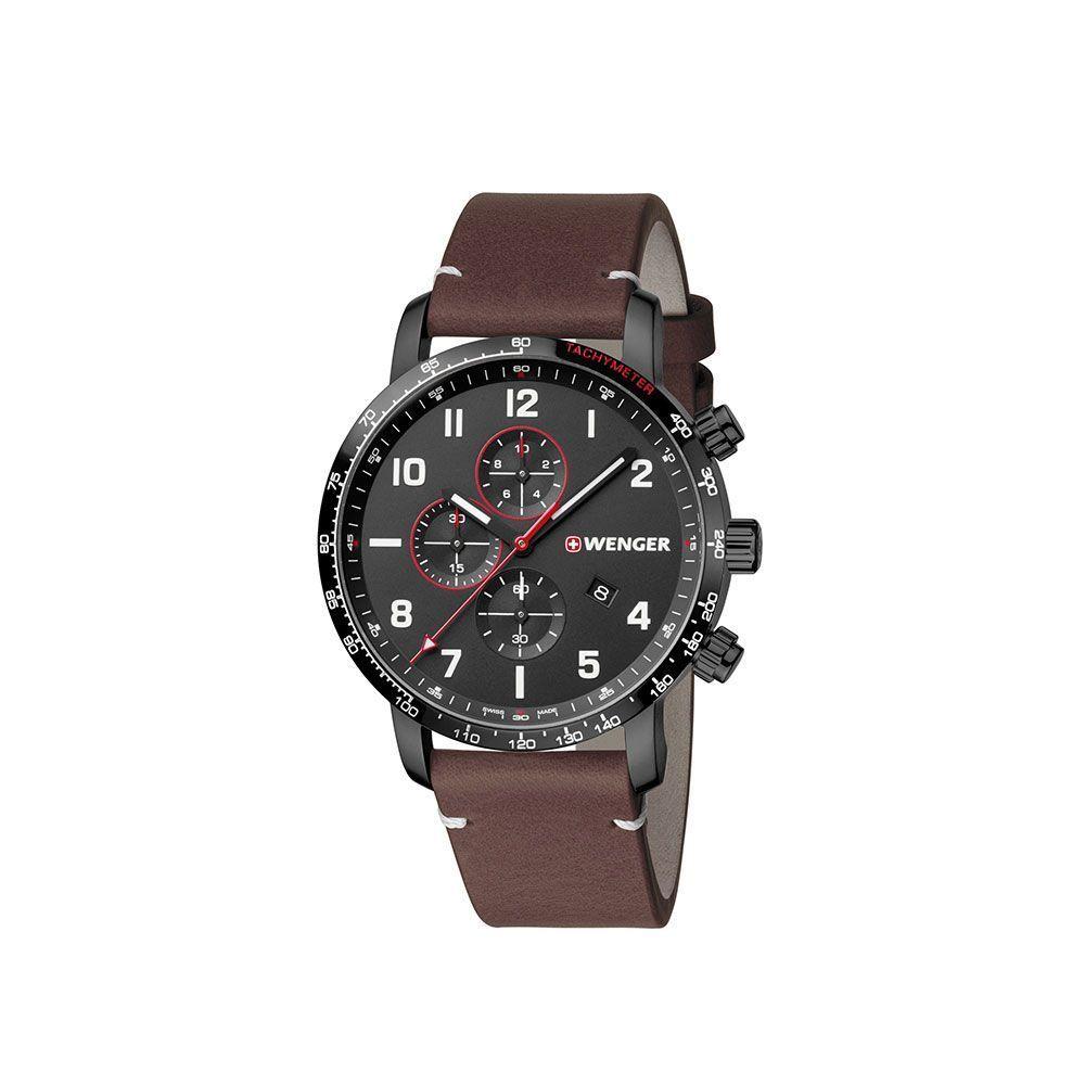 Reloj ATTITUDE CHRONO correa cuero, negro Wenger-1
