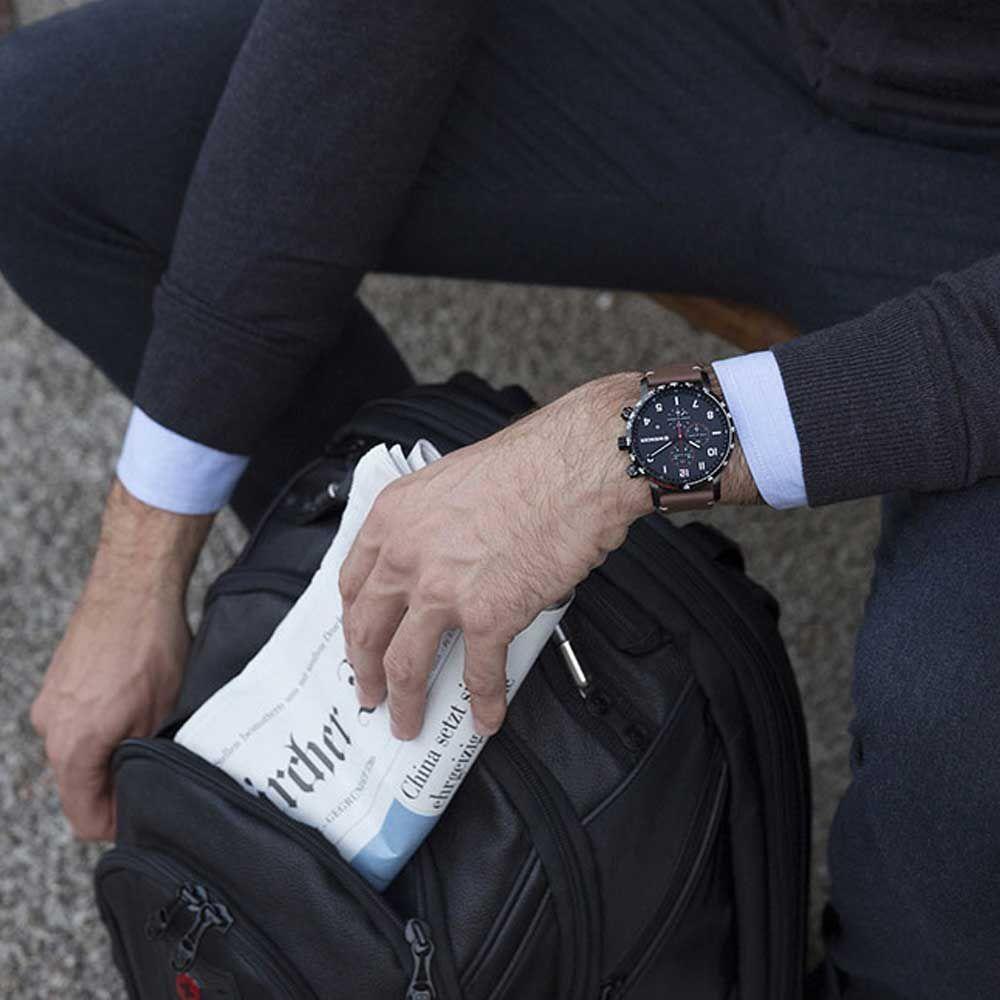 Reloj ATTITUDE CHRONO correa cuero, negro Wenger-3