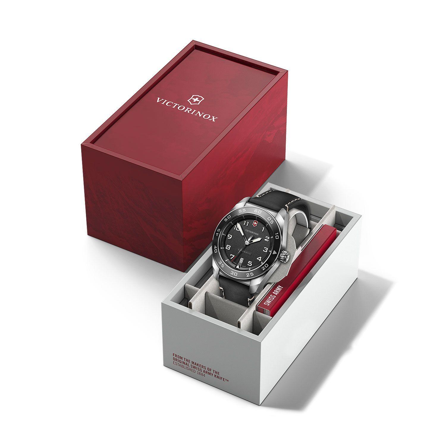 Reloj Swiss Army Automático Negro Correa de Cuero Victorinox-5