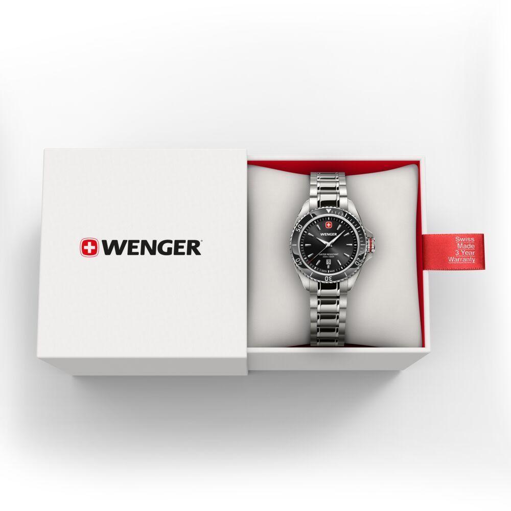 Reloj Executive correa acero dial negro Wenger-2