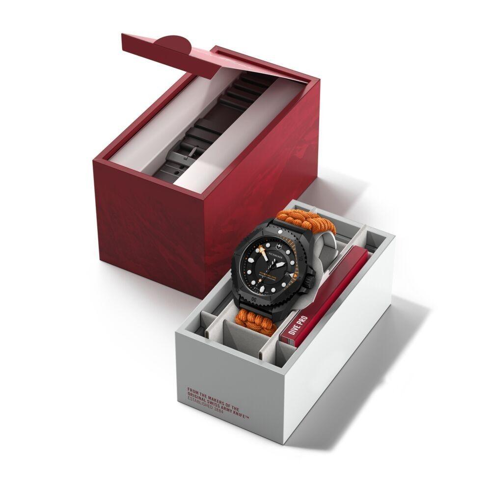 Reloj Dive Pro negro correa paracord naranjo Victorinox-6