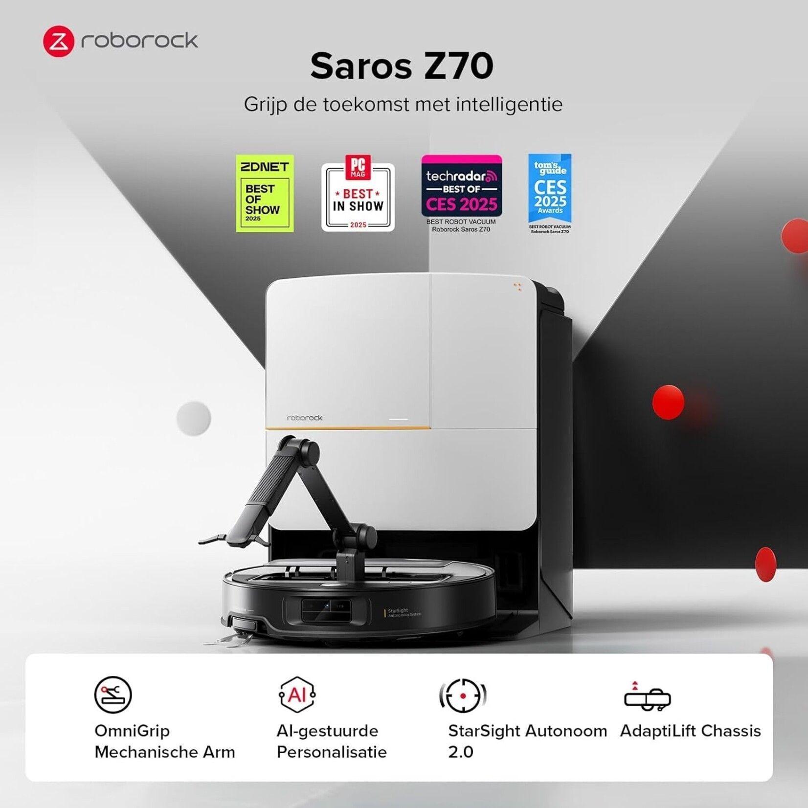 Roborock Saros Z70 Robot Aspirador y Fregona Brazo OmniGrip Alimentado por IA de 22 000Pa-3