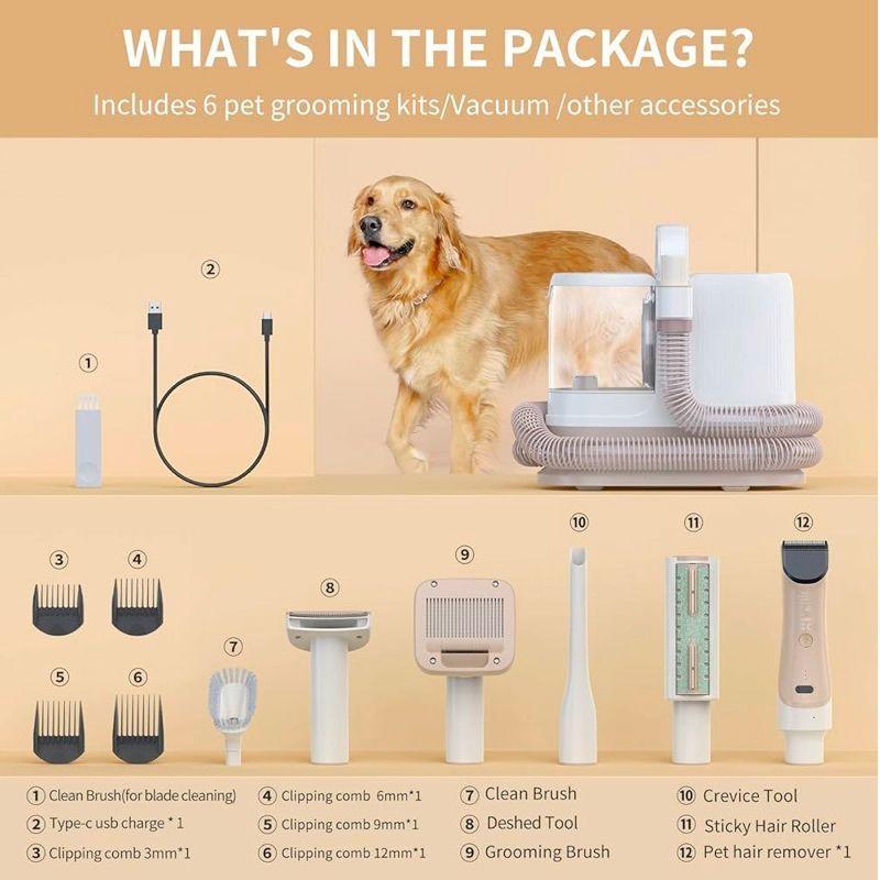 Redroad-aspiradora P17 para mascotas, Kit de aseo para pelo de perro-2