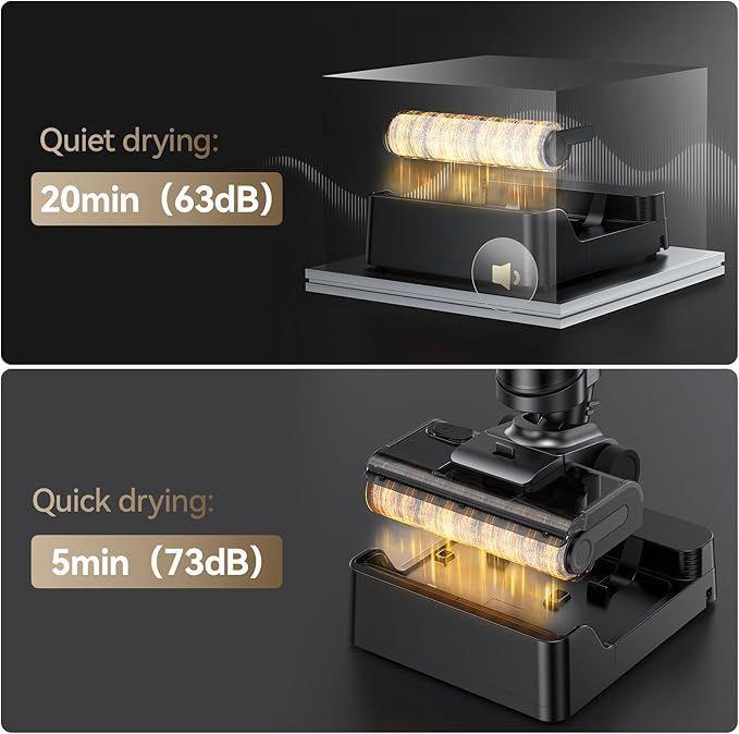 JONR ED12 Pro Max – Aspiradora inalámbrica en seco y húmedo, con diseño plano de 180°-3