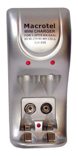 Cargador + 4 Pilas Recargables 2aa Y 2aaa Macrotel Mw-338-1