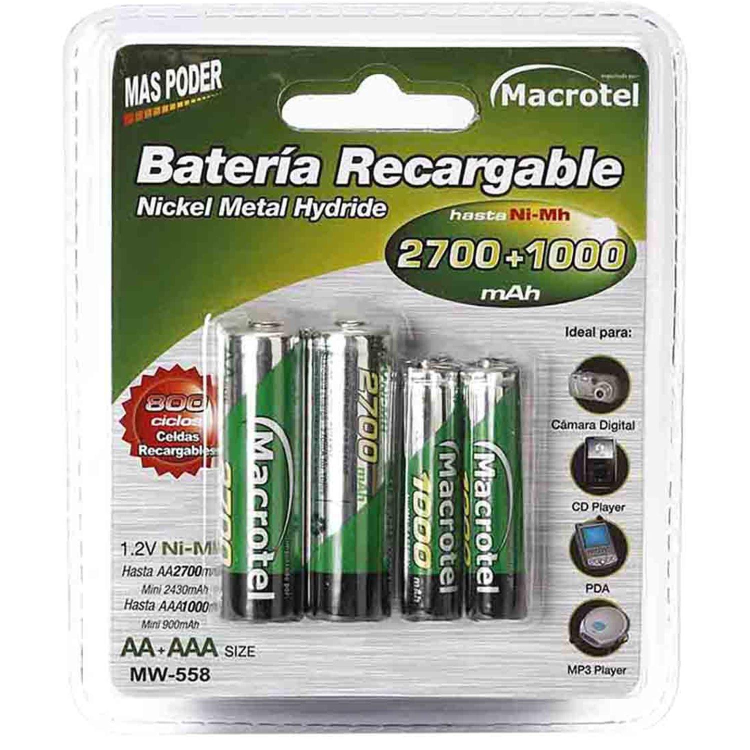 Pack De Pilas Recargable 2AA Y 2AAA MW-558 - Crazygames-0