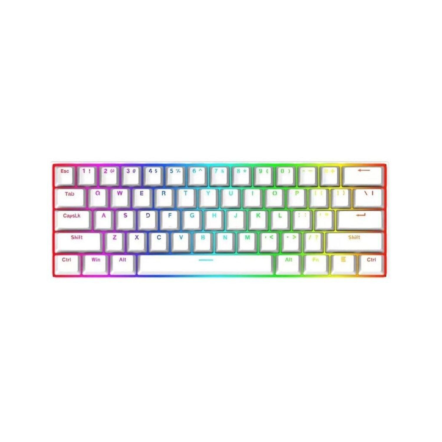 Teclado Mecanico 60% Redragon Dragonborn White Sw Brown-0