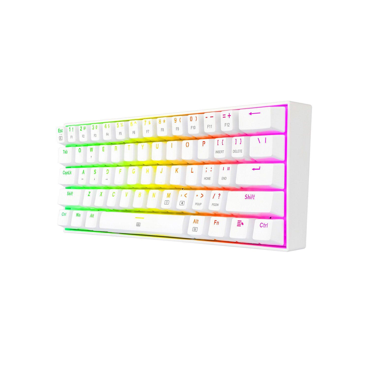 Teclado Mecanico 60% Redragon Dragonborn White Sw Brown-1