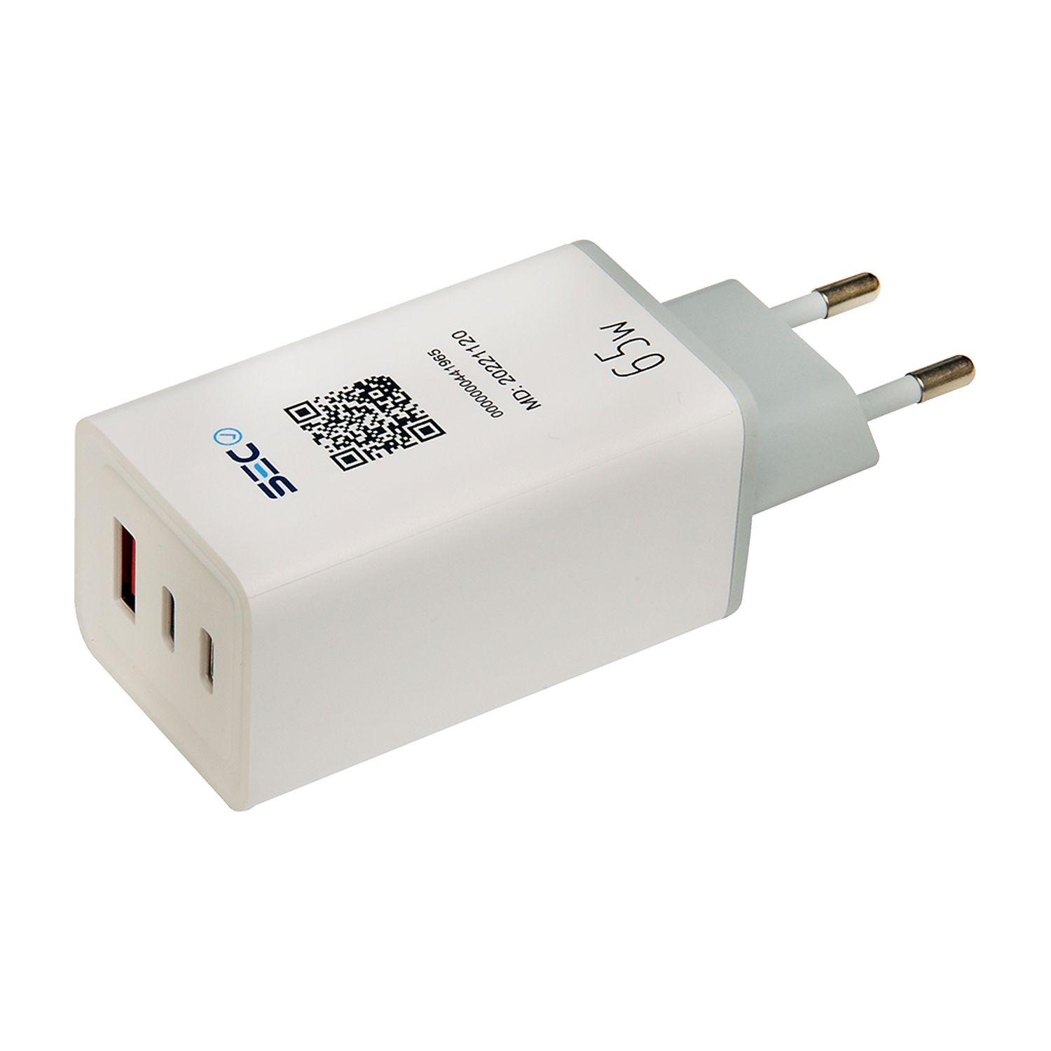 Cargador Carga Super Rapida 3 Puertos 65W TM-200539-WH-0