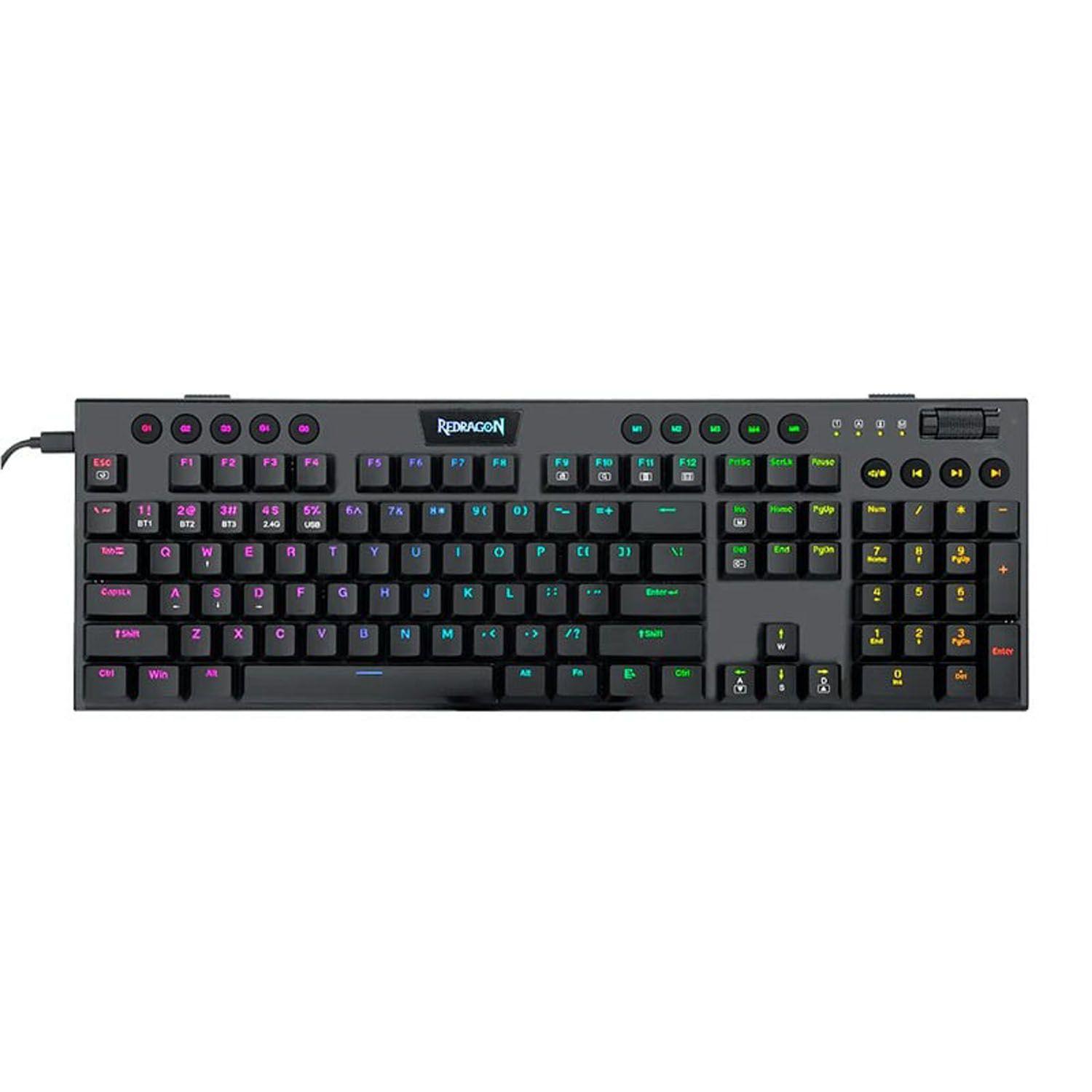 Teclado Gamer Redragon Horus Negro K618 Sw Red Inalambrico-0