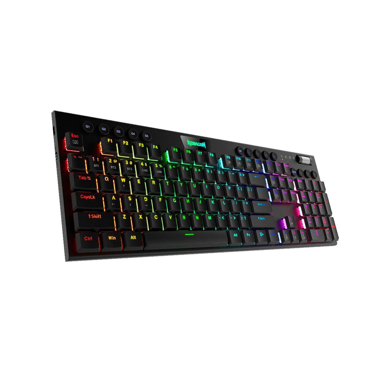 Teclado Gamer Redragon Horus Negro K618 Sw Red Inalambrico-2