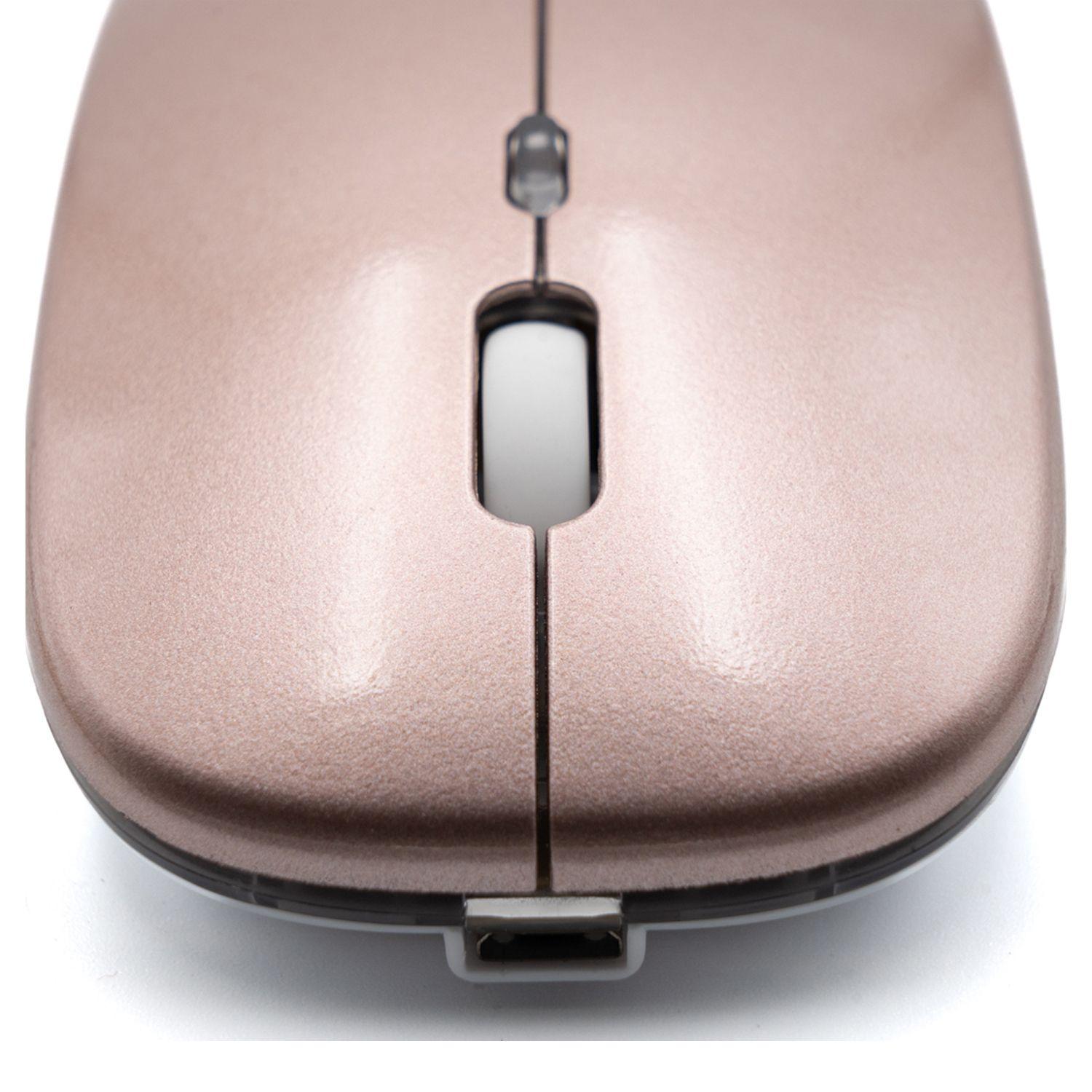 Mouse Inalámbrico y Bluetooth recargable Rosa TM100516-1
