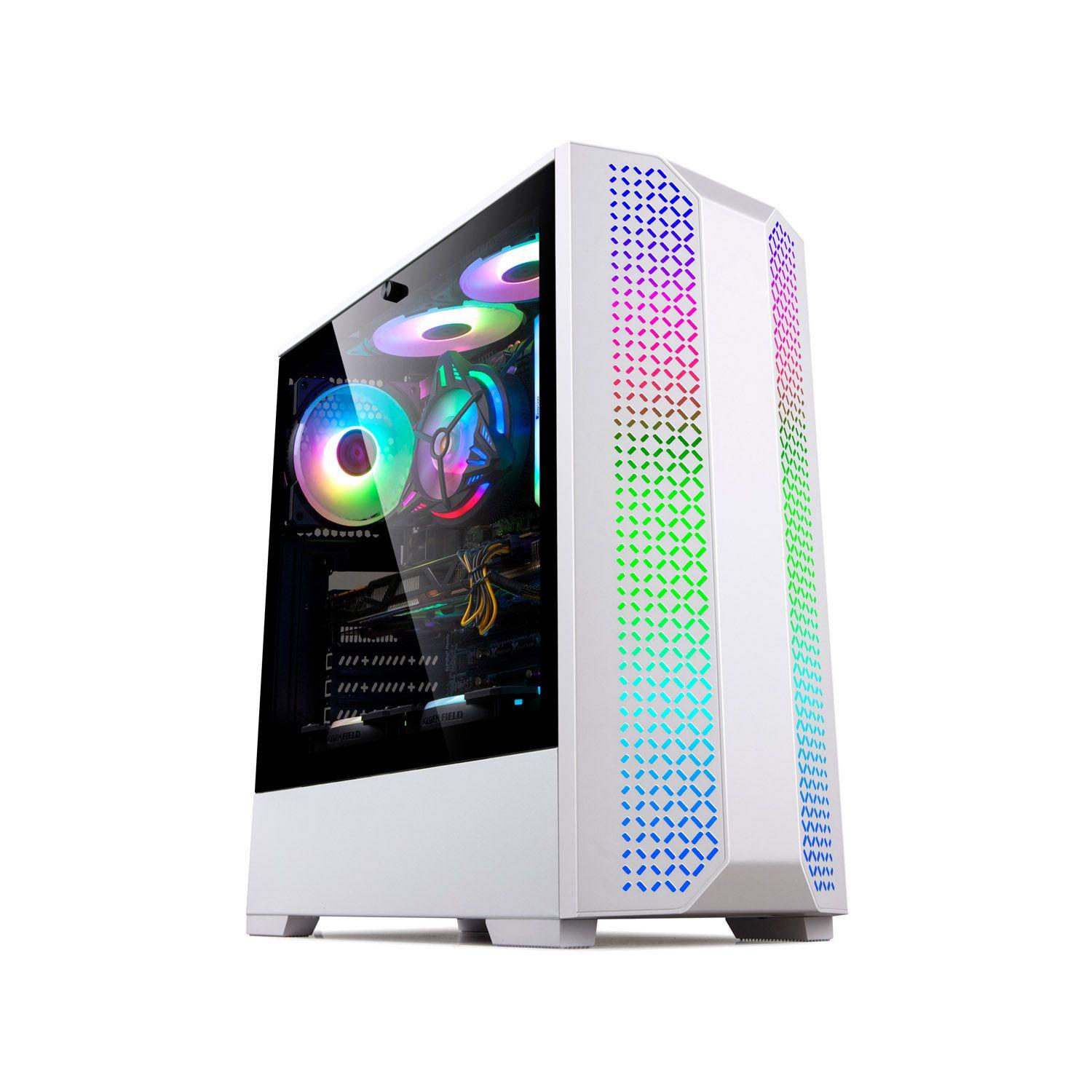 Gabinete GamerPro 7689W White MId Tower + 1 Ventilador-0