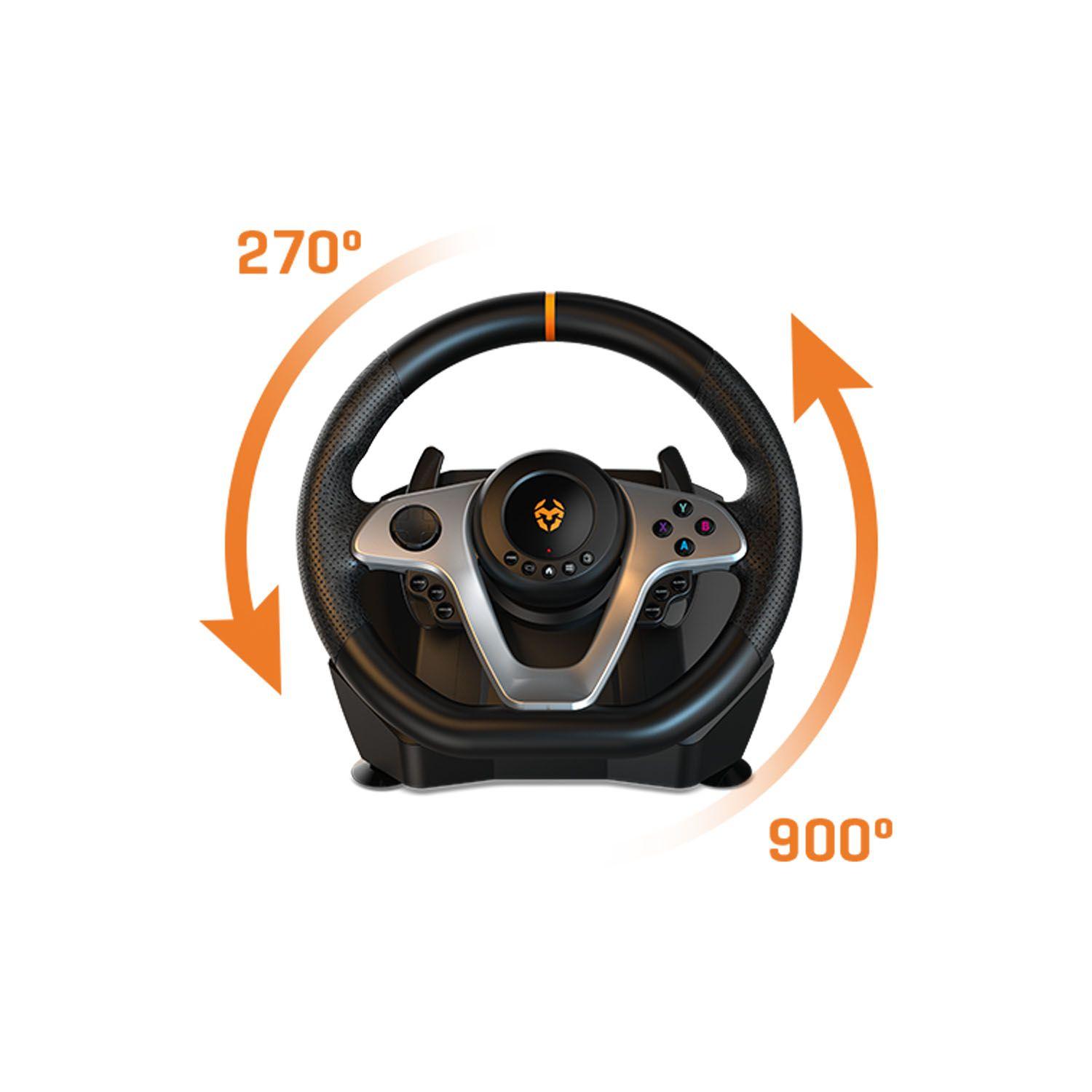 Kit Volante y Pedales Gamer Krom K-wheel Pro Multiplatafoma-1