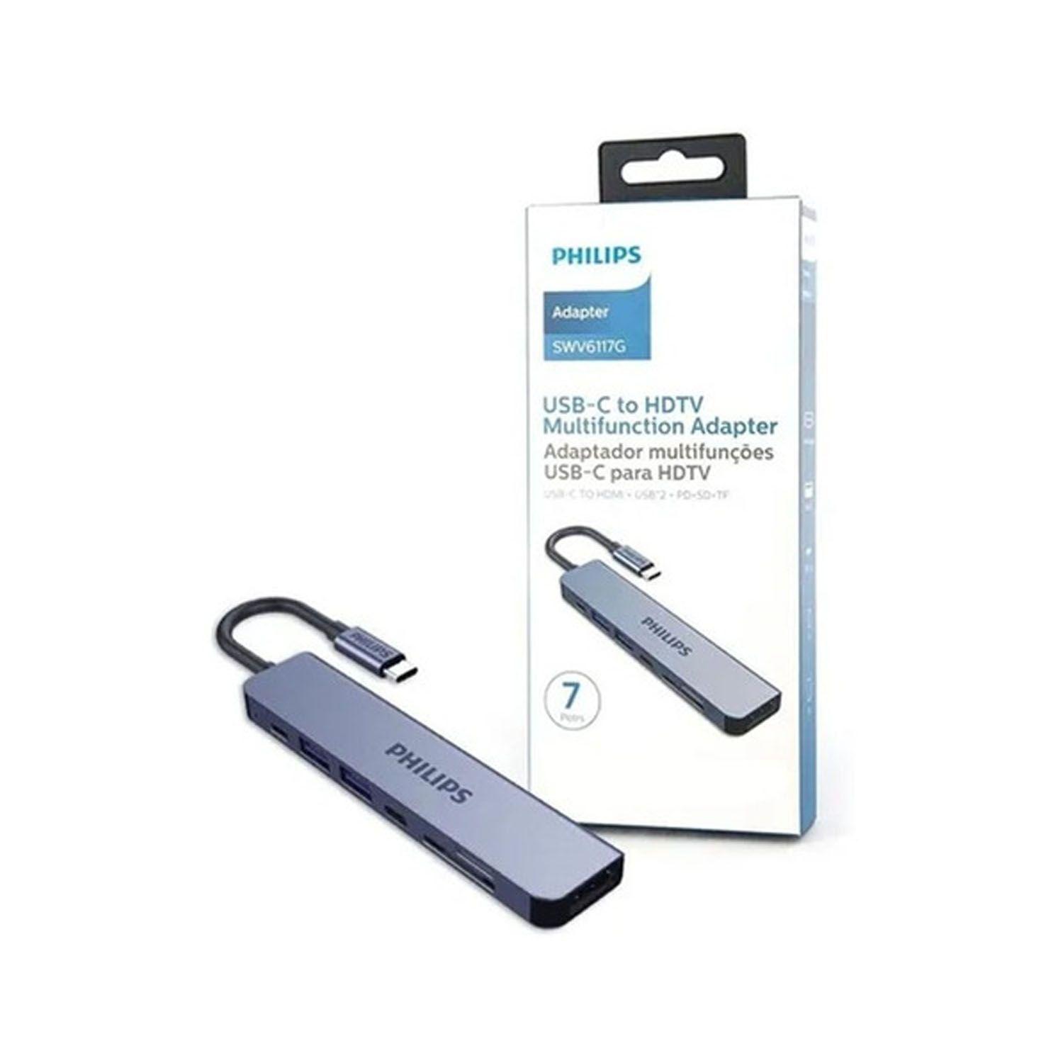 Convertidor Philips  Usb-c A Hdmi Usb Lector 7 En 1 Swv6117g-1