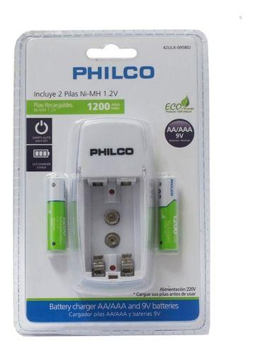 Cargador De Pilas Aa/aaa Y Baterias 9v Philco + 2 Pilas Aaa-0