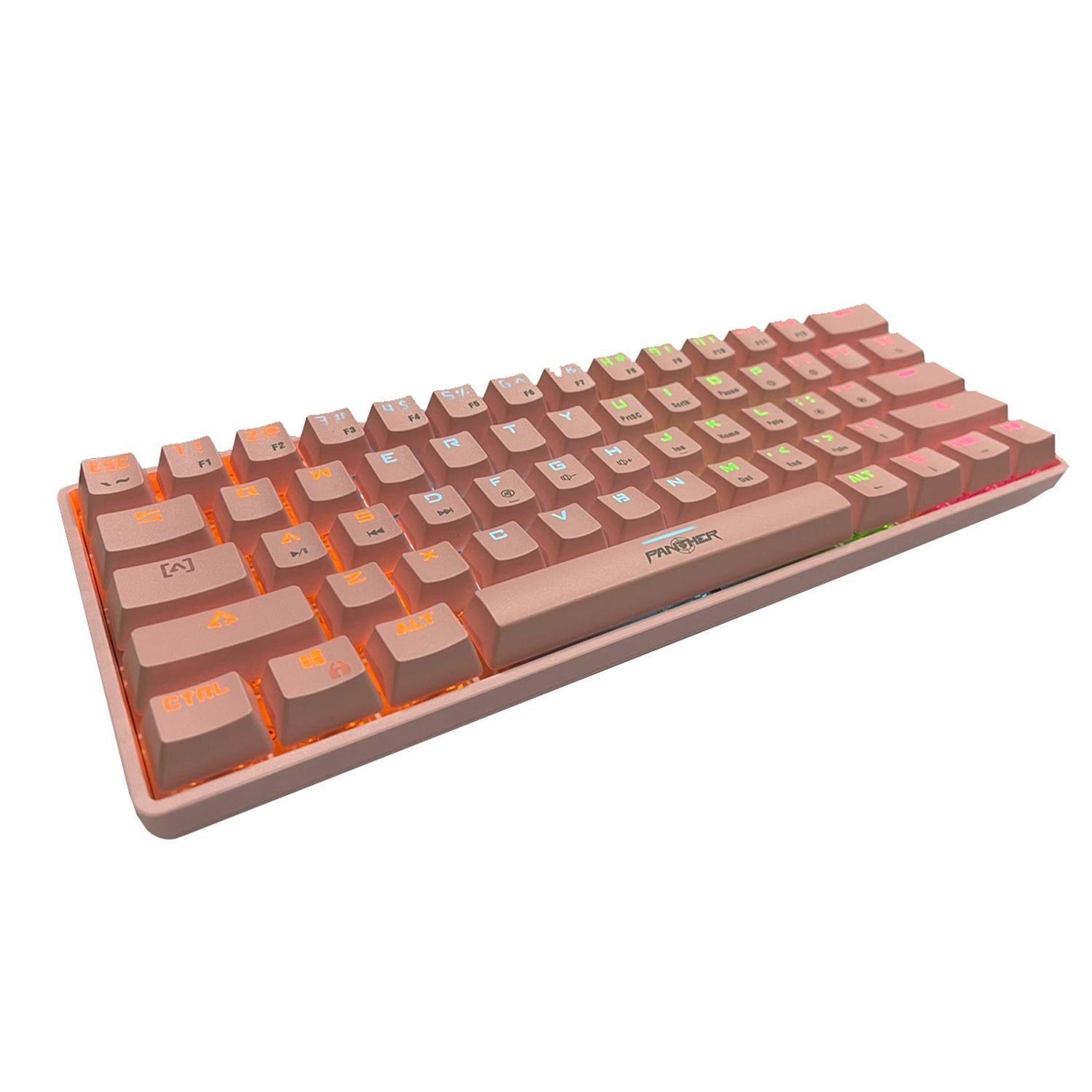 Teclado Gamer  60% PM-615 Rosa Switch Blue Panther-1