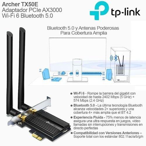 Adaptador Pcie Ax3000 Wi-fi 6 Bluetooth 5.0 Tp Link Tx50e-2