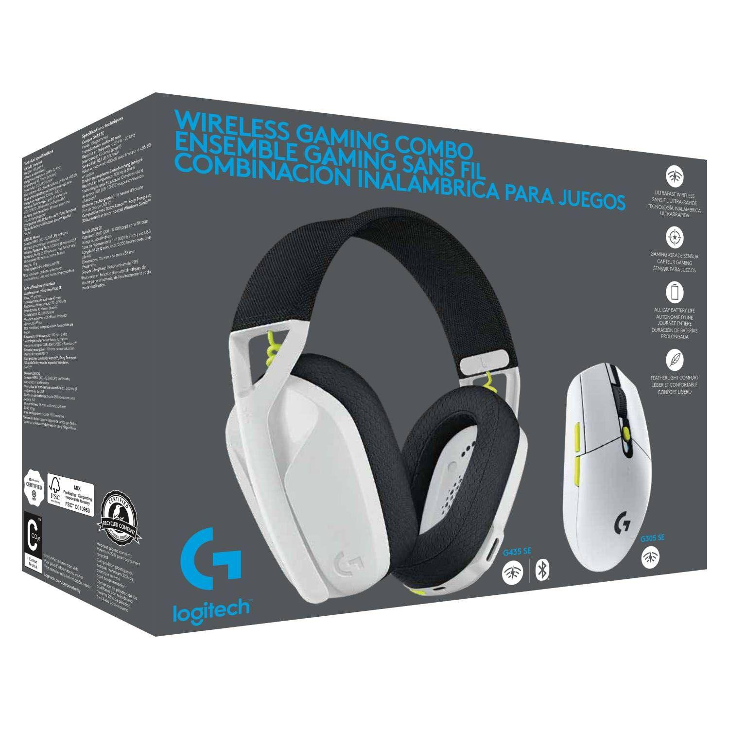 Kit Gamer Inalambrico G435 y G305 Blanco - Crazygames-0
