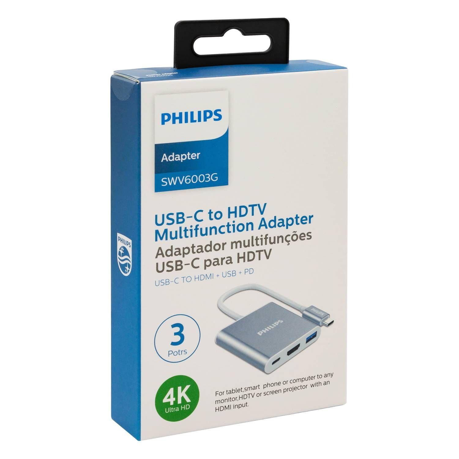Convertidor Philips Usb-c A Hdmi Usb Lector 3 En 1-2