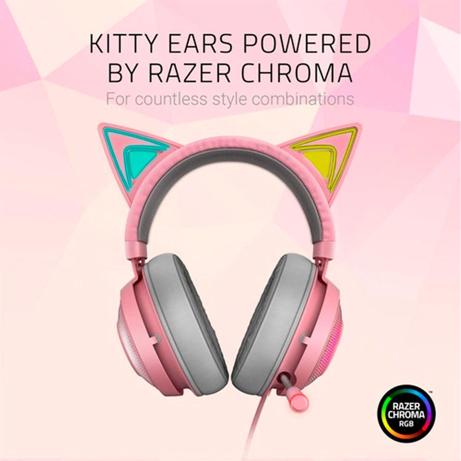 Audífonos Gamer Razer Kraken Kitty Quartz Rgb - Crazygames-3