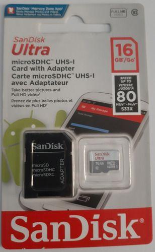 Memoria Micro Sd Sandisk 16gb Clase 10-80mbps -pc-celular--1