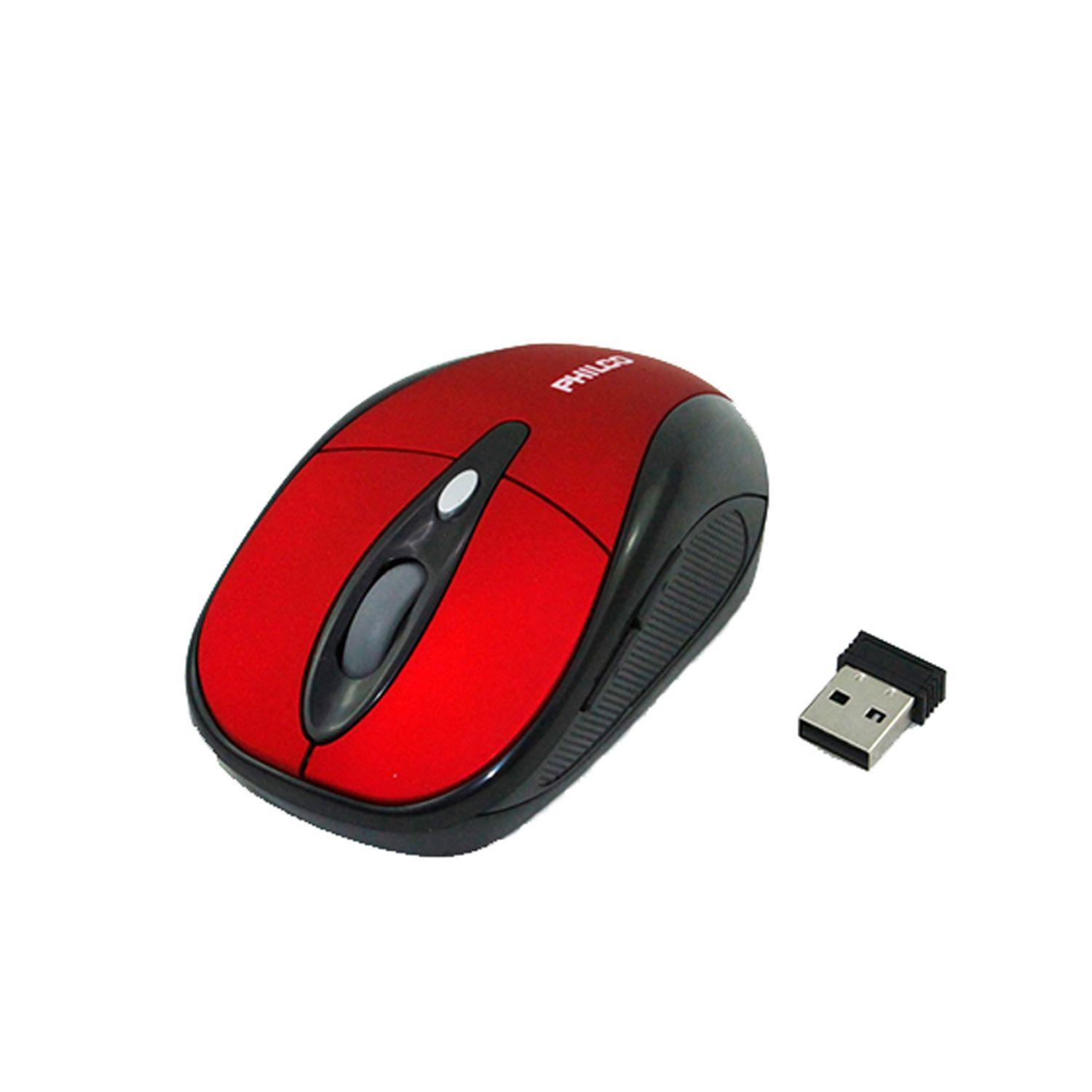 Mouse Optico 3d Inalambrico Philco Rojo 245wr - Crazygames-1