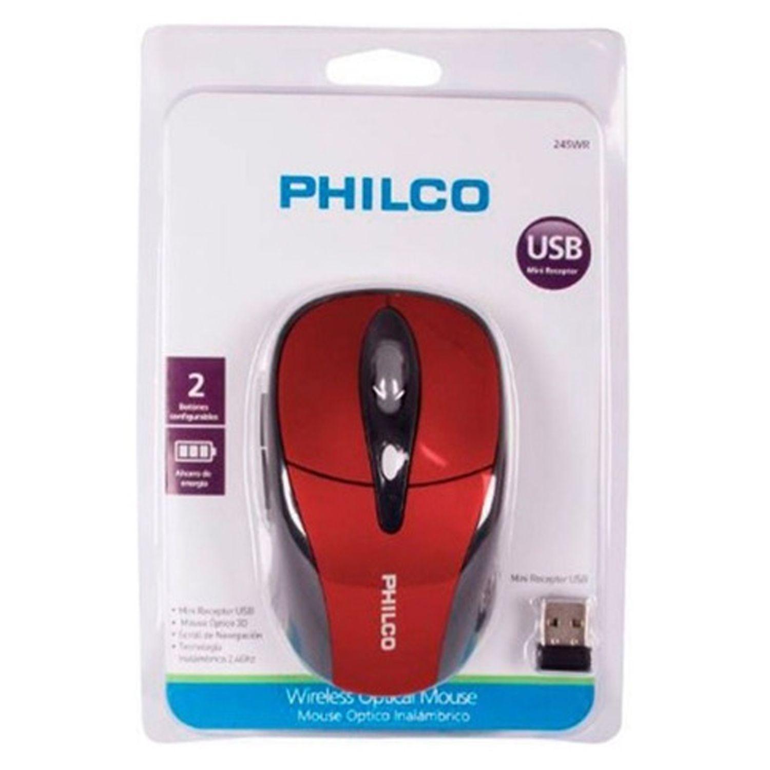 Mouse Optico 3d Inalambrico Philco Rojo 245wr - Crazygames-2
