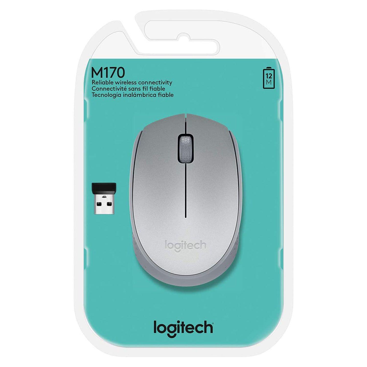 Mouse Inalámbrico Logitech  M170 Plateado - Crazygames-2