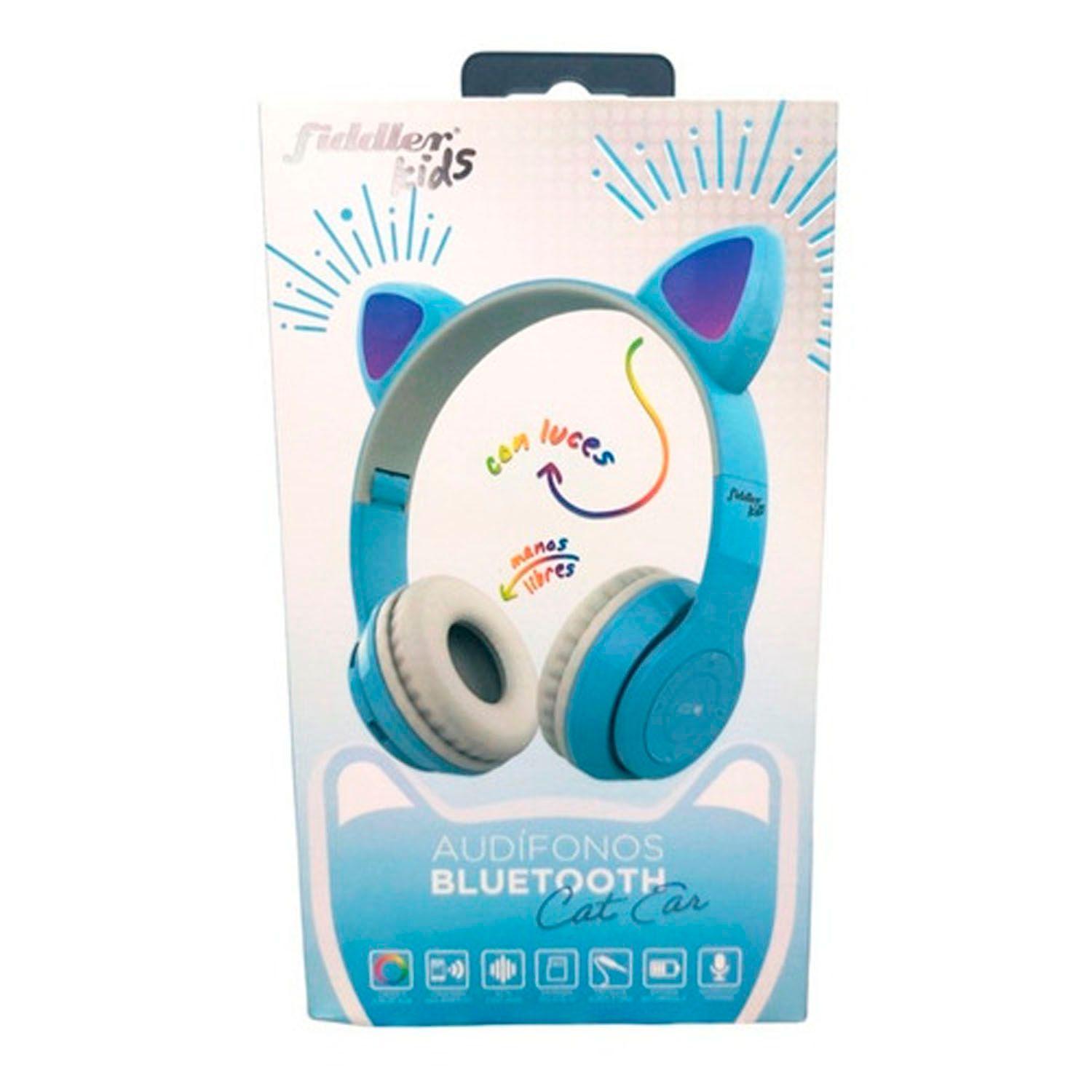 Audífono Bluetooth Con Orejas De Gato Y Luces Color Azul-1